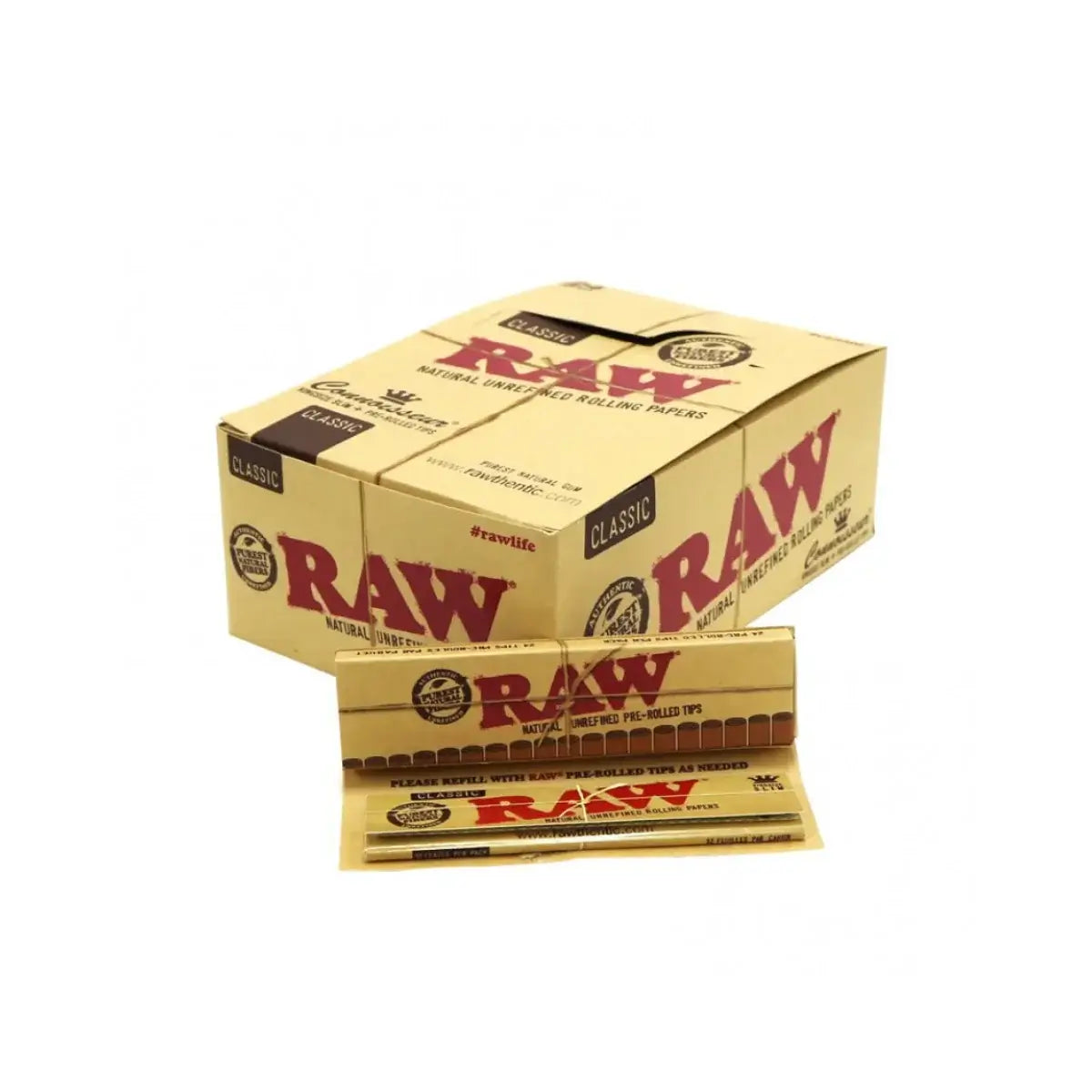 RAW CLASSIC CONNOISSEUR KINGSIZE SLIM + PRE-ROLLED TIPS